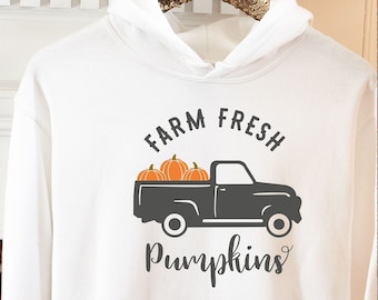 Farm Fresh Pumpkins Hoodie - Unisex Autumn Sweatshirt