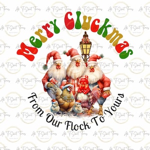 Chicken Christmas PNG: Funny Animal Lover Digital Image (Digital Download)