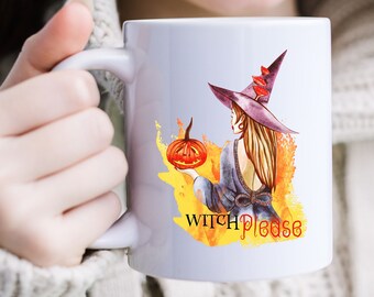 Witch Please Halloween Coffee Mug: Spooky Fall Decor