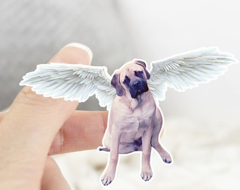 Funny Mastiff Angel Waterproof Sticker - Dog Mom/Dad Gift