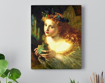 Vintage Fairy Canvas: Floral Fairy Art Print