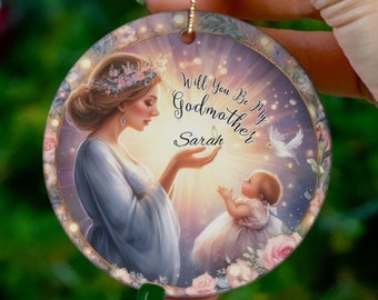 Godmother Proposal Ornament, Godmother Gift, Gift For Godmother, Godmother Ornament, Godmother Aunt, Godparent Gift, Godparent Ornament