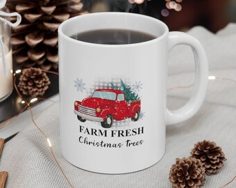 Personalized Christmas Coffee Mug: Farm Fresh Tree Truck