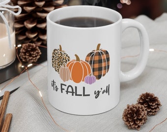 Rustic Fall Coffee Mug, Pumpkin Spice Decor