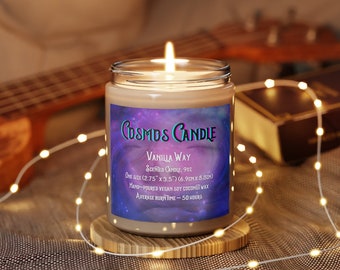 Cosmos Scented Candle: Vanilla Soy Coconut Wax, 9oz