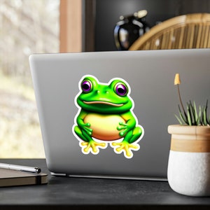 Fat Frog Sticker Funny Frog Sticker Frog Sticker Cute Frog Vinyl Stickers Journal Decals Cottage Core Planner Stickers Water Bottle s