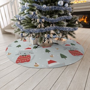 Cat Christmas Tree Skirt, Personalized Tree Skirt, Christmas Home Decor, Christmas Decor, Christmas Tree Decor, Family Tree Skirt