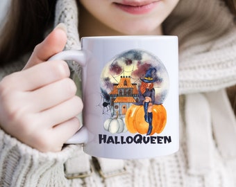 Halloween Coffee Mug, Halloween Gifts For Witches, Sweater Weather Coffee Mug, Fall Coffee Mug, Fall Coffee Cup, Spooky Mug, HalloQueen