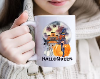 HalloQueen Halloween Coffee Mug: Witchy Fall Decor