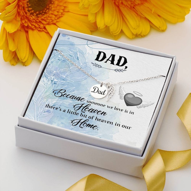 Gift For Daughter. Dad Memorial Necklace