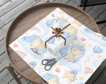 Unicorn Gift Wrap: Whimsical Kid's Birthday Wrapping Paper