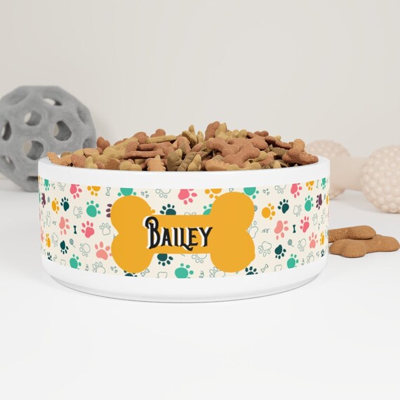 Personalized dog bowls etsy clearance
