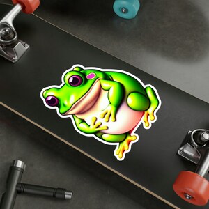 Fat Frog Sticker Funny Frog Sticker Frog Sticker Cute Frog Vinyl Stickers Journal Decals Cottage Core Planner Stickers Water Bottle Sticker