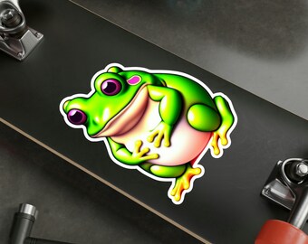 Fat Frog Sticker Funny Frog Sticker Frog Sticker Cute Frog Vinyl Stickers Journal Decals Cottage Core Planner Stickers Water Bottle Sticker