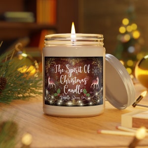 Christmas Candle, Holiday Candle, Christmas Decor, Gift For Her, Winter Candles, Soy Candle, Mason Jar Candle, Dye Free Candle, Scented 9oz