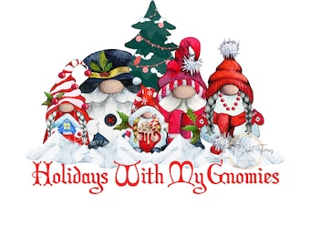 Christmas PNG, Holiday Art, Digital png, Christmas Gnomes, Cute Christmas Gnome, Trending Christmas Clipart, Christmas Digital Download
