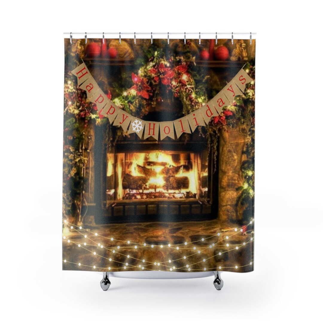 Shower Curtain Holiday Shower Curtains Christmas Theme Shower Curtains ...