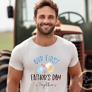First Father&#39;s Day Shirt, Our 1st Father&#39;s Day, Matching Shirt for Dad and Son, Dad and Baby Outfits, Gift For New Dad, New Dad Gift, Gift