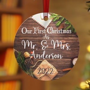 First Christmas Ornament, Our First Christmas, Mr & Mrs Ornament, Christmas Ornament, Wedding Ornament, Marriage Ornament, First Holiday