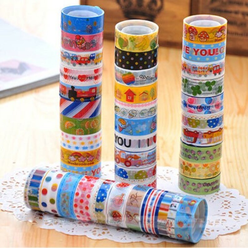 Washi tape random roll of decorative paper tape full roll 15mm Japanese masking tape scrapbooking journal planner