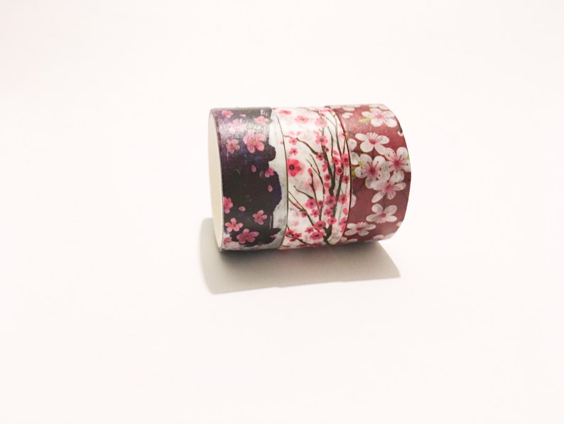Washi tape set 3 piece floral decorative paper tape full rolls 15mm Japanese masking tape scrapbooking journal planner
