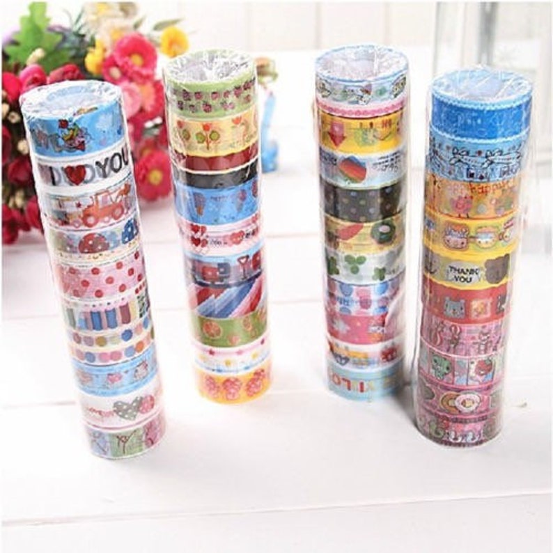 Washi tape random roll of decorative paper tape full roll 15mm Japanese masking tape scrapbooking journal planner