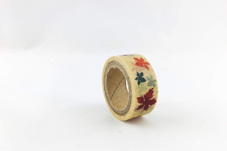 Fall leaves washi tape neutral colors 15mm deco tape Japanese masking tape scrapbooking journal planner