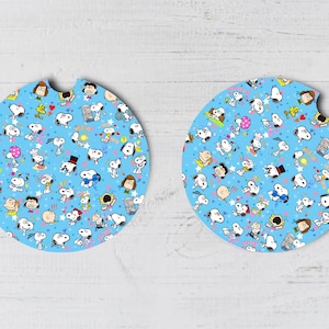 Snoopy Ceramic Car Coaster | Set of Two