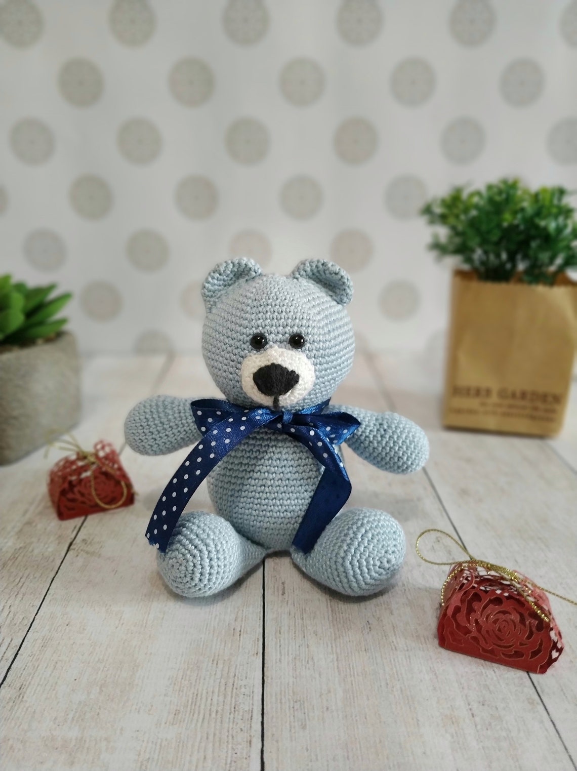 Teddy Bear Plushie Toy 1st Birthday Gift For Baby Boy Etsy
