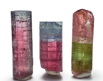 Natürlicher zweifarbiger Turmalin Kristall, Afghanistan, 10 Karat