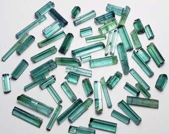 Lote de cristales de turmalina azul marino, espécimen de piedra preciosa en bruto, Afganistán, 42,2 quilates