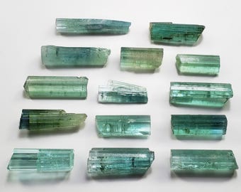 Lote de cristales de turmalina de Paraíba, espécimen de piedra preciosa en bruto, mina de Afganistán (44,45 quilates)