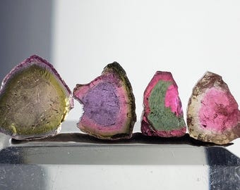 Natürliche Turmalin Scheiben Wassermelone 4 Stück Lot Aus Afghanistan Mine, 7,5 Karat