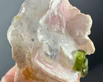 Turmalin Stufe kombiniert pink Lepidolith Glimmer einzigartige Form bi color Turmalin kombiniert 27,3g