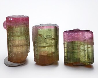 Lote de cristales de turmalina bicolor de la mina de Afganistán, 10,8 quilates