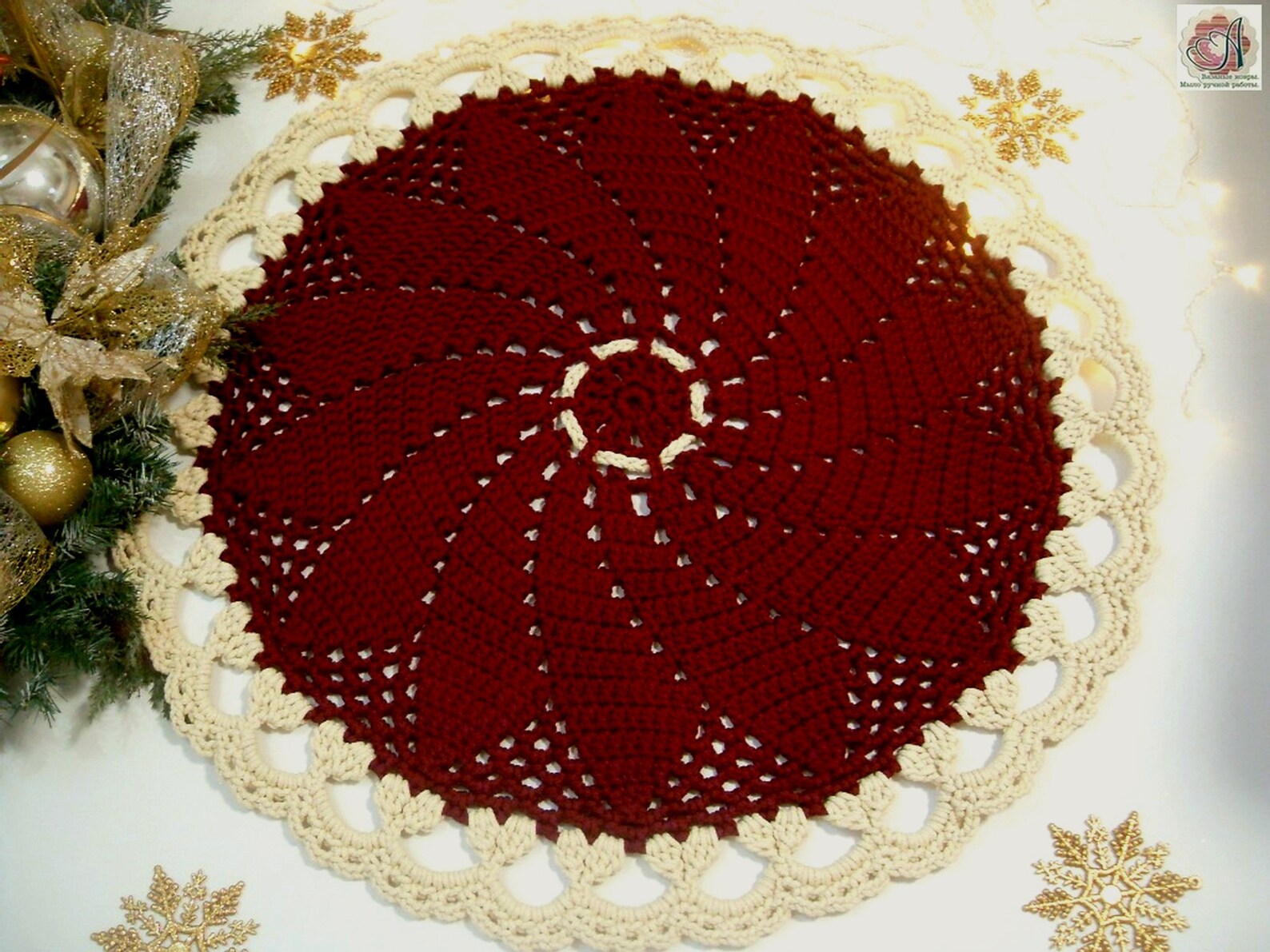 Round christmas carpet Christmas rugs Christmas gift New year Etsy