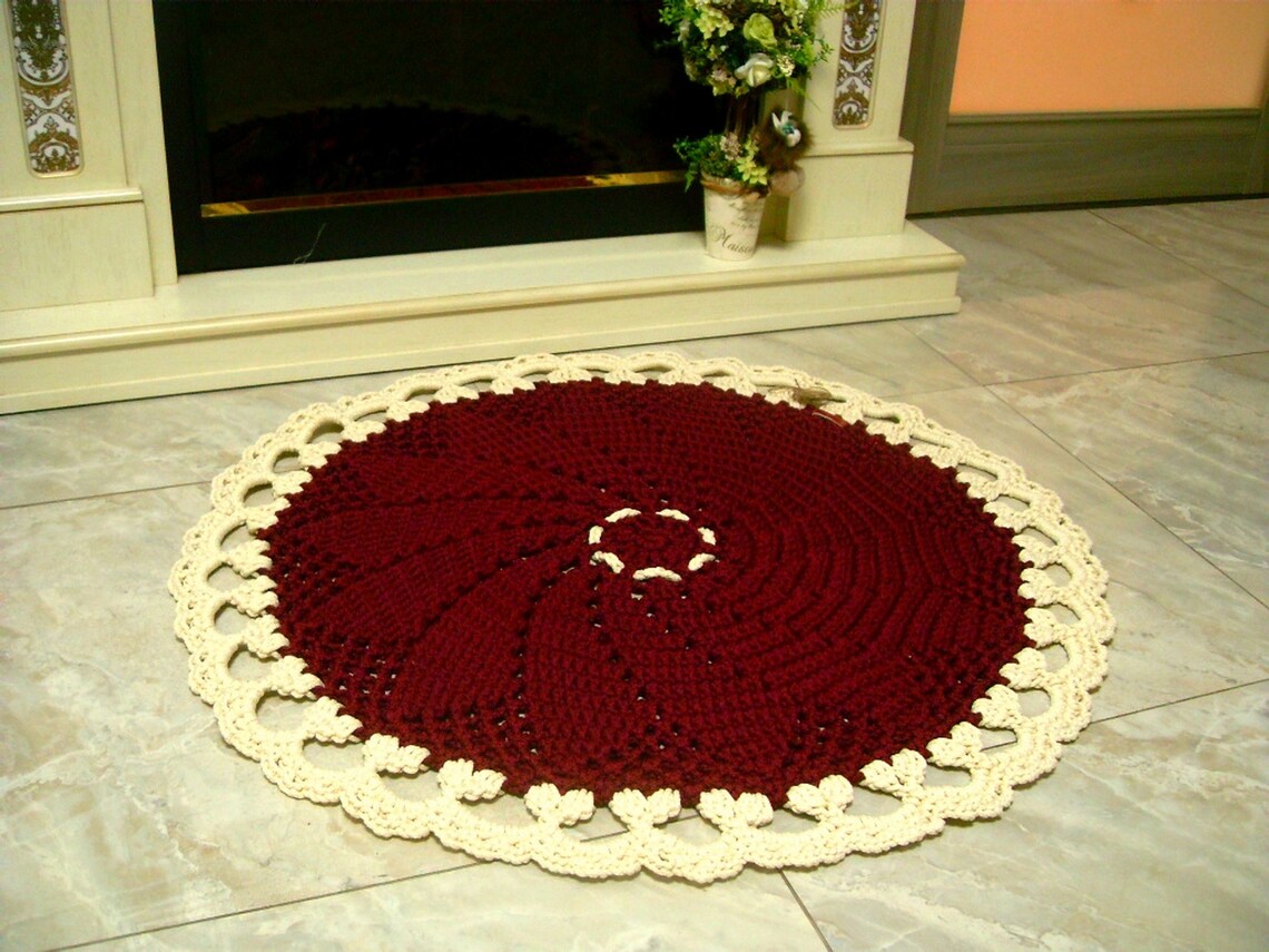 Round christmas carpet Christmas rugs Christmas gift New year Etsy
