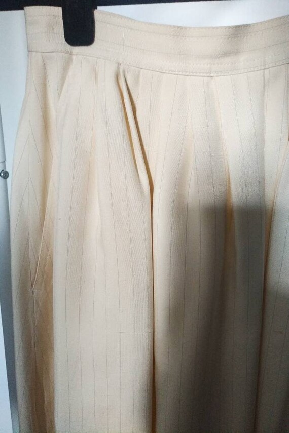 Mark Shale cream pinstripe midi pleated shirtwais… - image 4