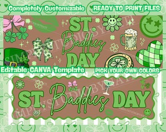 Banner del Día de San Patricio / Plantilla editable de Canva para San Patricio (Descarga digital)