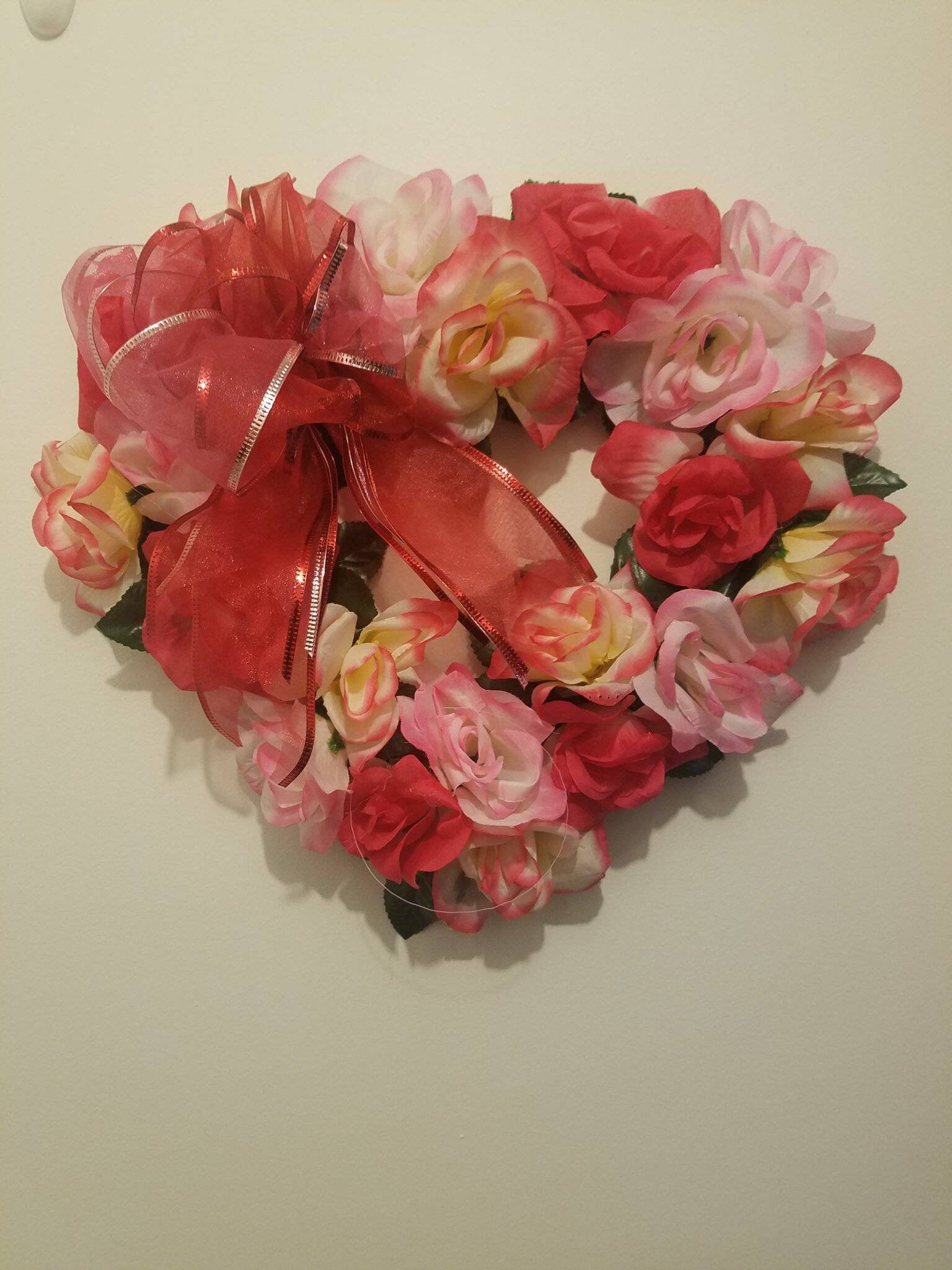 Heart shaped rose flower wreath | Etsy