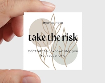 Inspirational 'Take the Risk' Magnet: Boho Mental Note Gift
