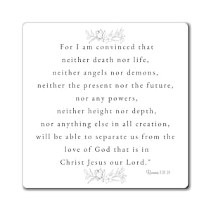 Bible Verse Magnets Romans 8:38-39 Christian Magnet Inspiring Quote Daily Reminder of God&#39;s Love Through Jesus Christ Uplifting Thoughtful