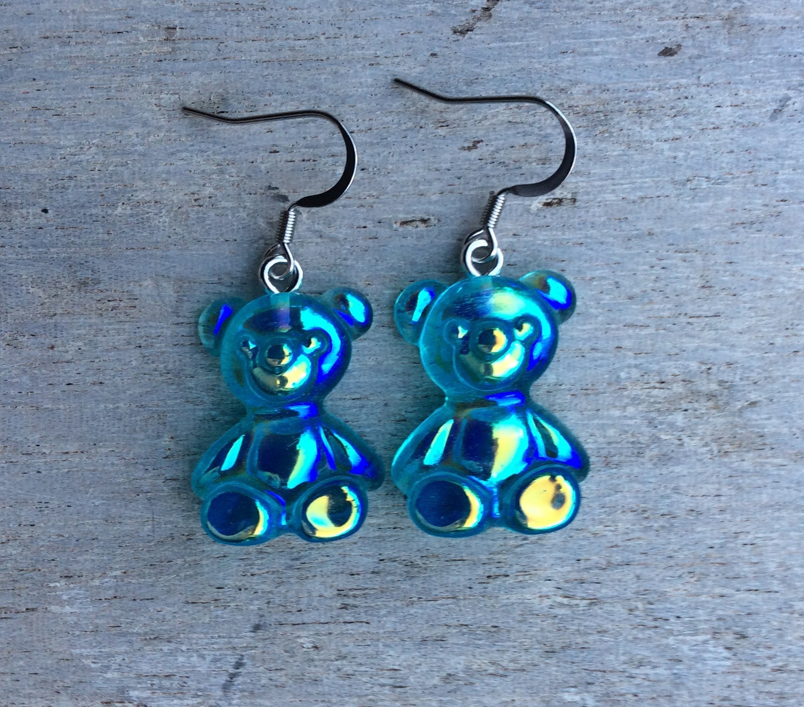 Gummy bear earringsToy bear earringsBlue bear earringsYummy Etsy