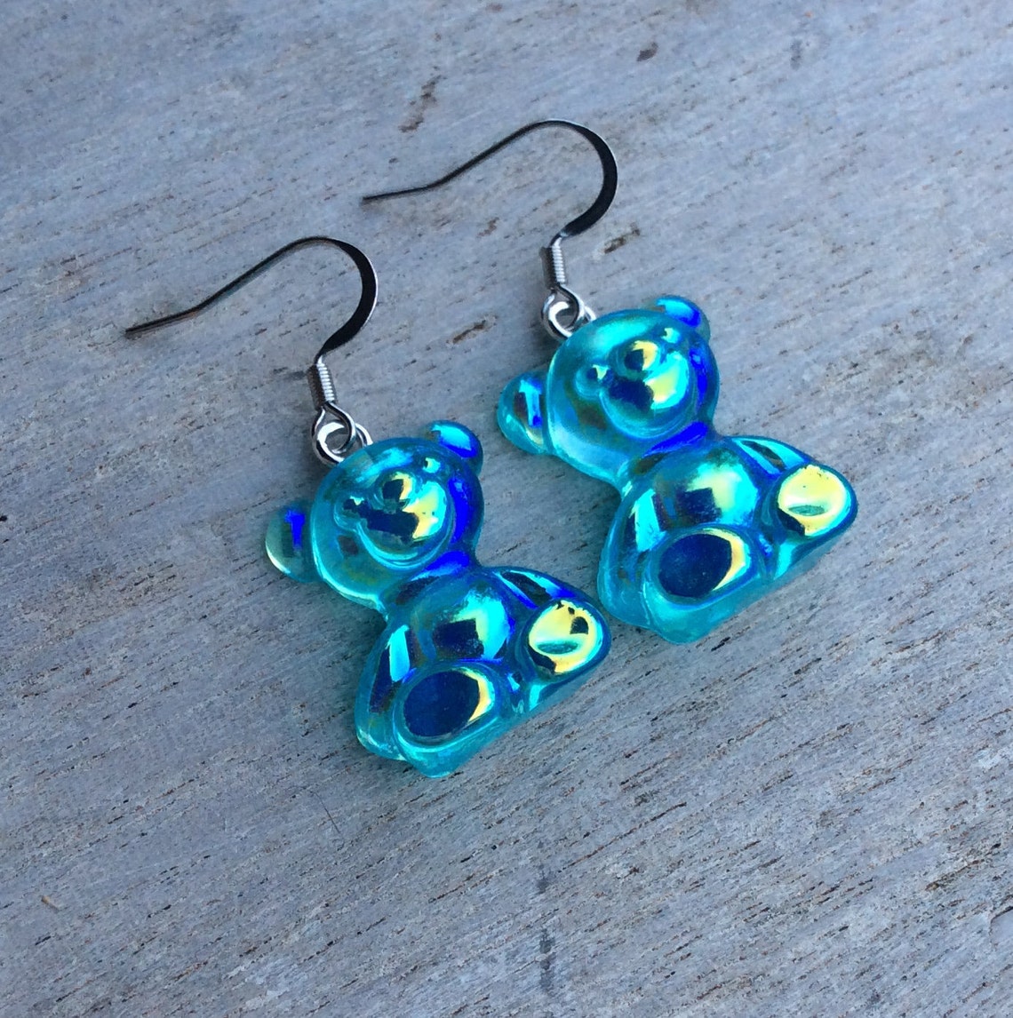 Gummy bear earringsToy bear earringsBlue bear earringsYummy Etsy