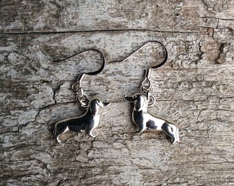 Dachshund Earrings,Sausage dog earrings,Silver dog earrings,Wiener Dog Earrings,Dachshund Jewelry,Pet earrings,Silver dachshund earrings.