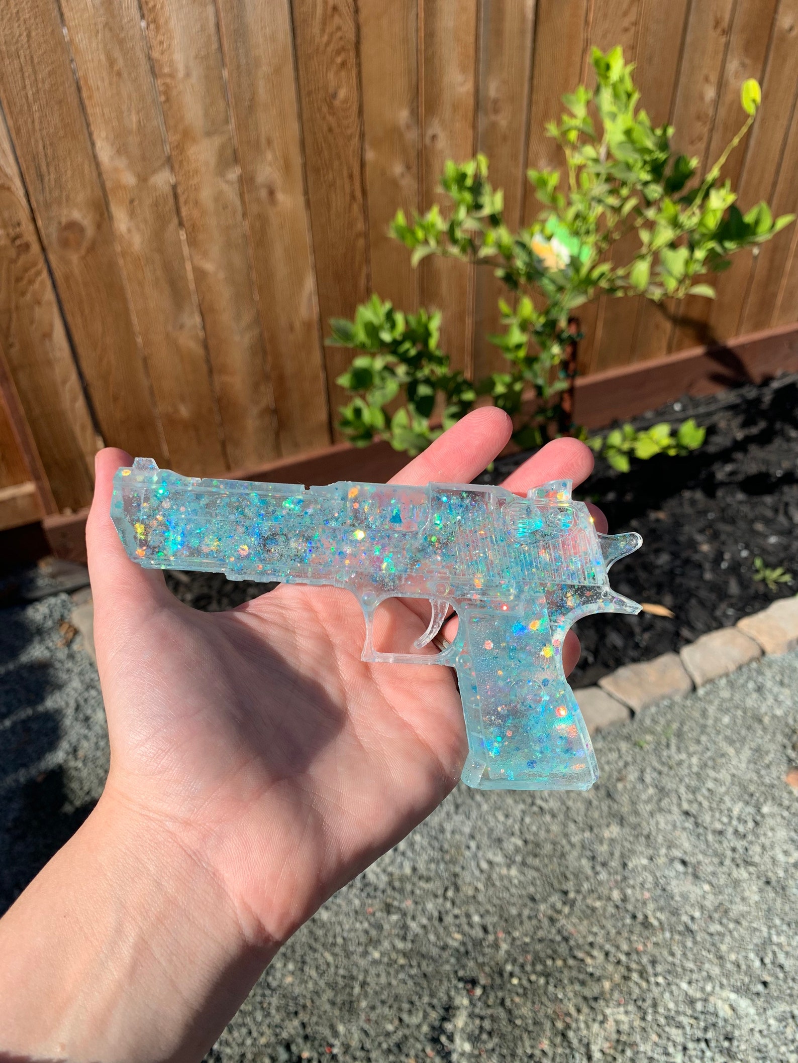 Blue Resin Glitter Gun Etsy