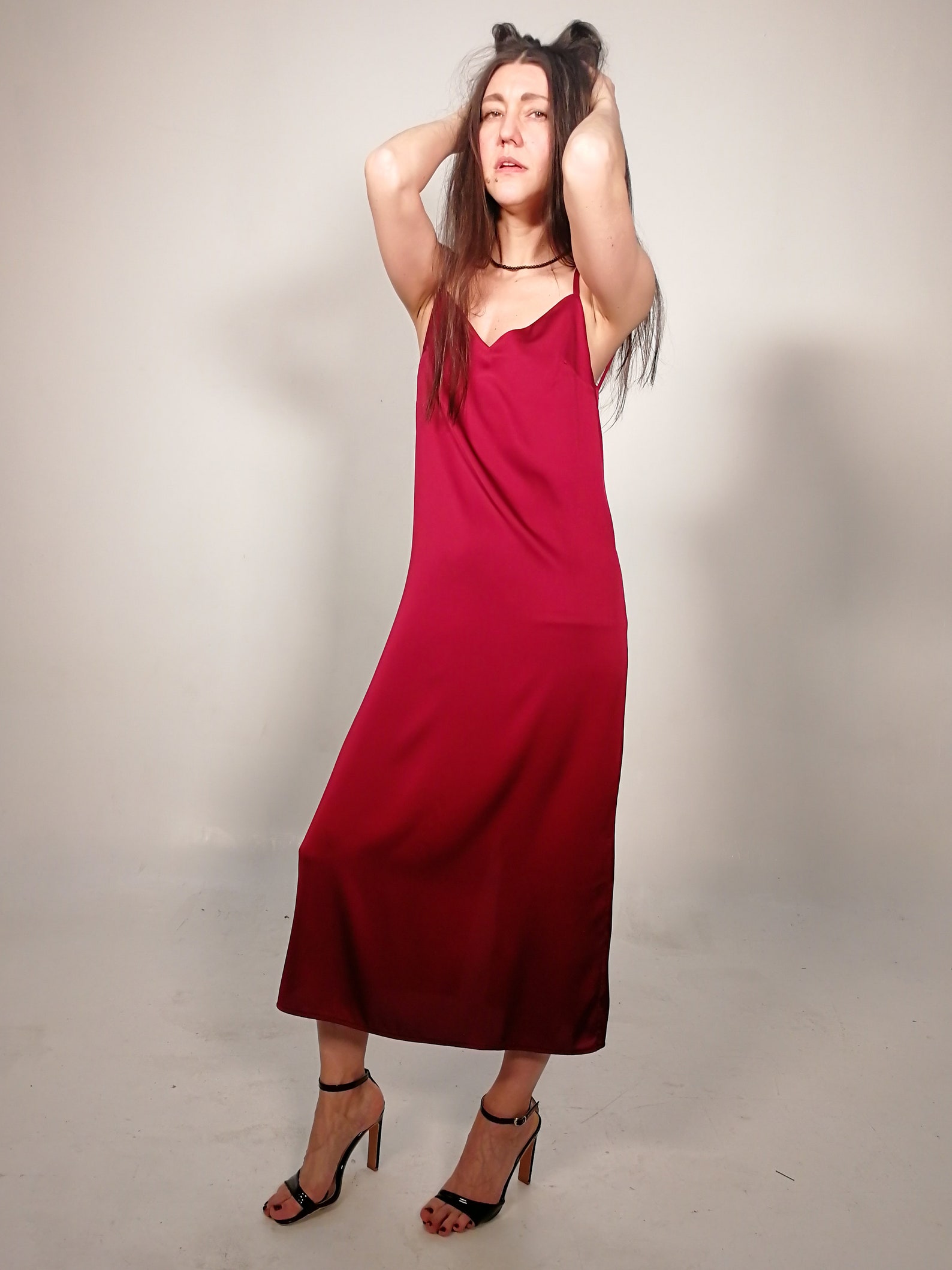Backless dress is ideal sun dress. Midi silk slip dress suited | Etsy