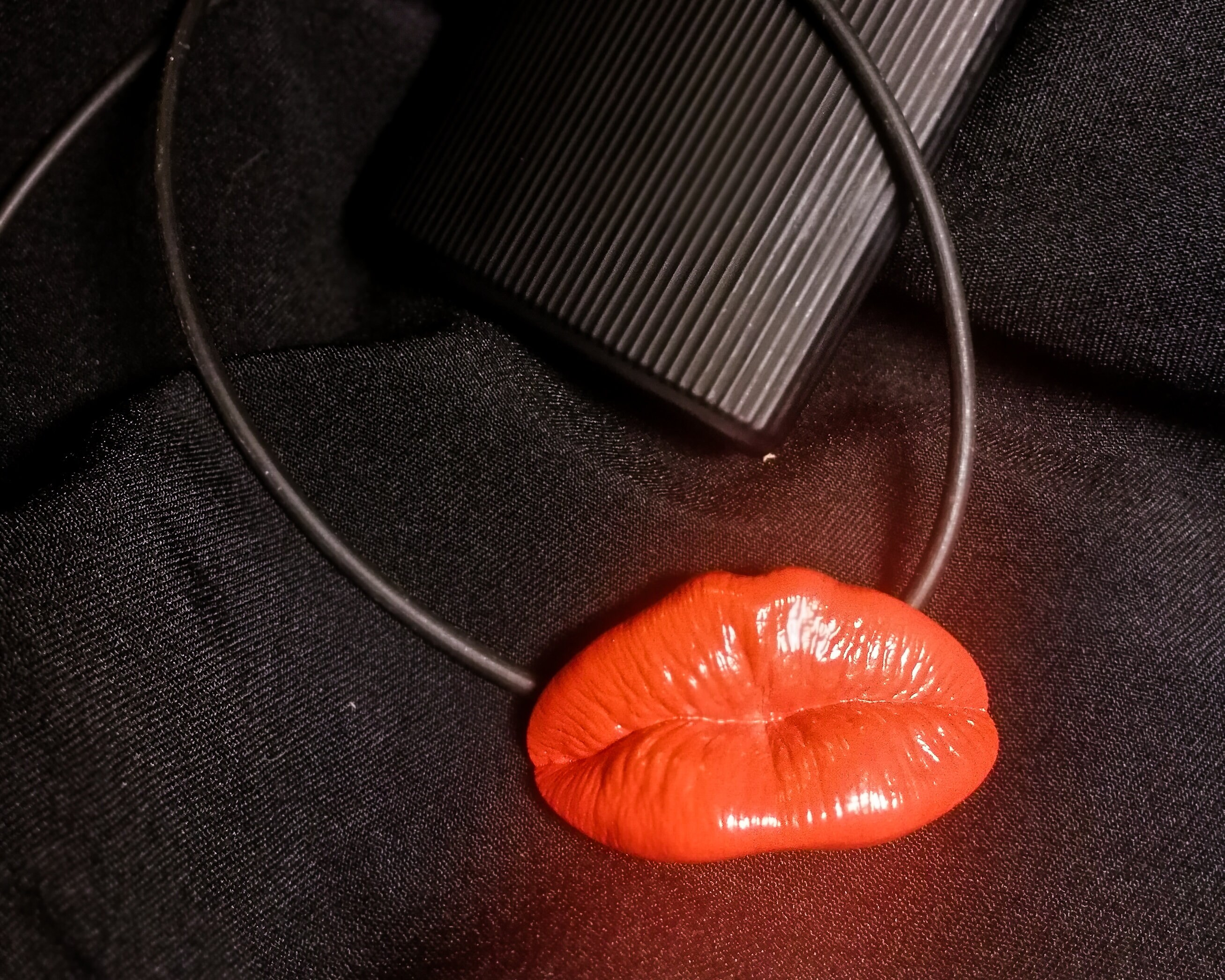 Ceramic lips necklace handmade jewelry. Unique pendant will Etsy