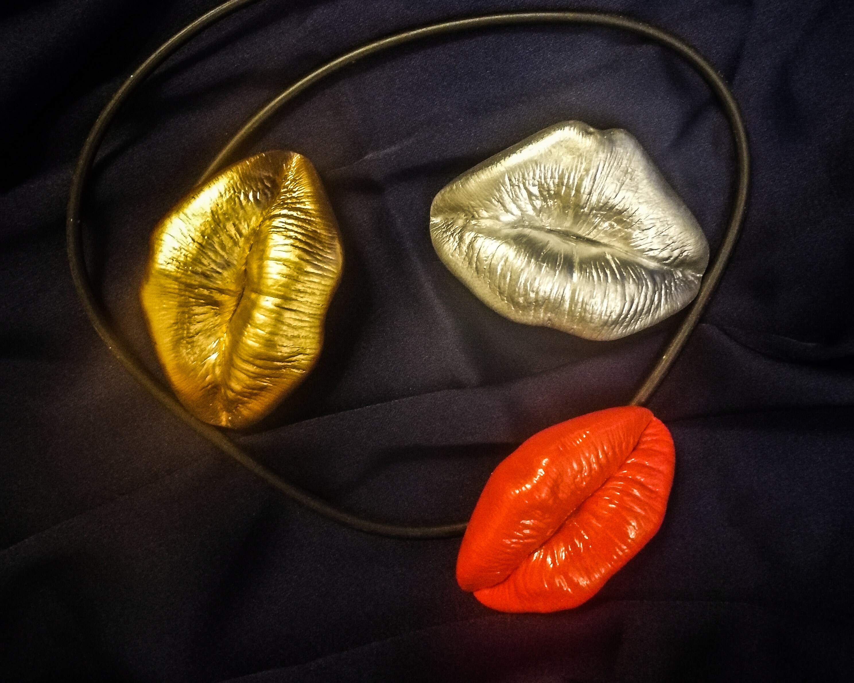 Ceramic lips necklace handmade jewelry. Unique pendant will Etsy