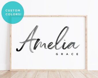 Custom Name Print, Baby Name Print, Nursery Wall Art, Custom Name Baby Gift, Printable Wall Art, Nursery Wall Decor, Custom Printable